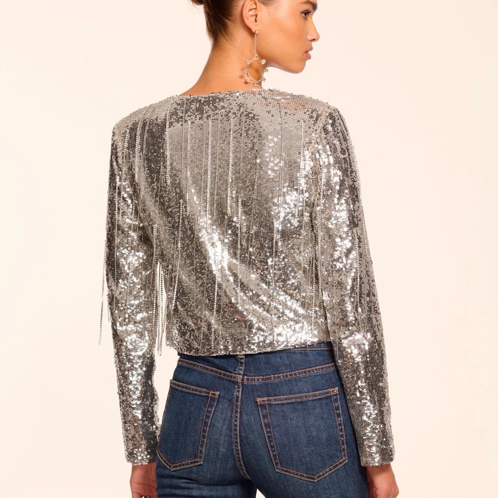 Ramy Brook Silver Sequin Jacket NWT - image 3